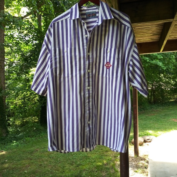 Bugle Boy Other - Bugle Boy Vintage 90's Striped Purple Shirt XL